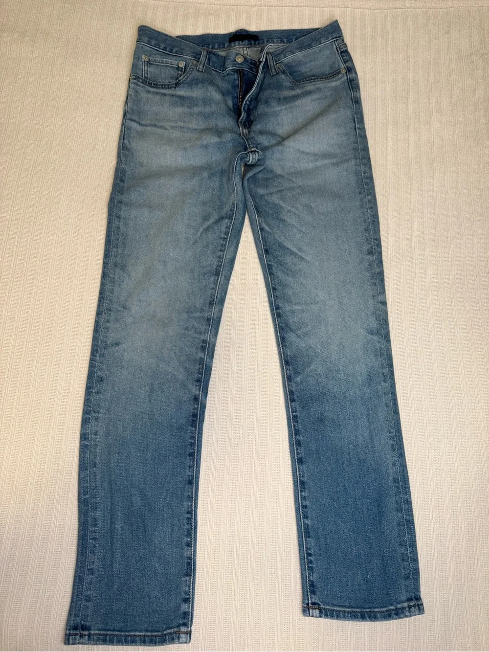Uniqlo Men's Light Blue Skinny Jeans - Washed Indigo